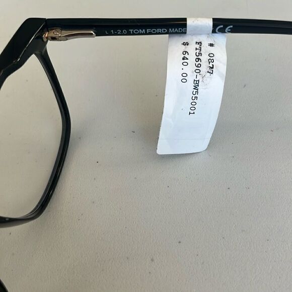 NWT Tom Ford TF 5690 001 55mm Black & Brown Tortoise Eyeglasses - Picture 8 of 10